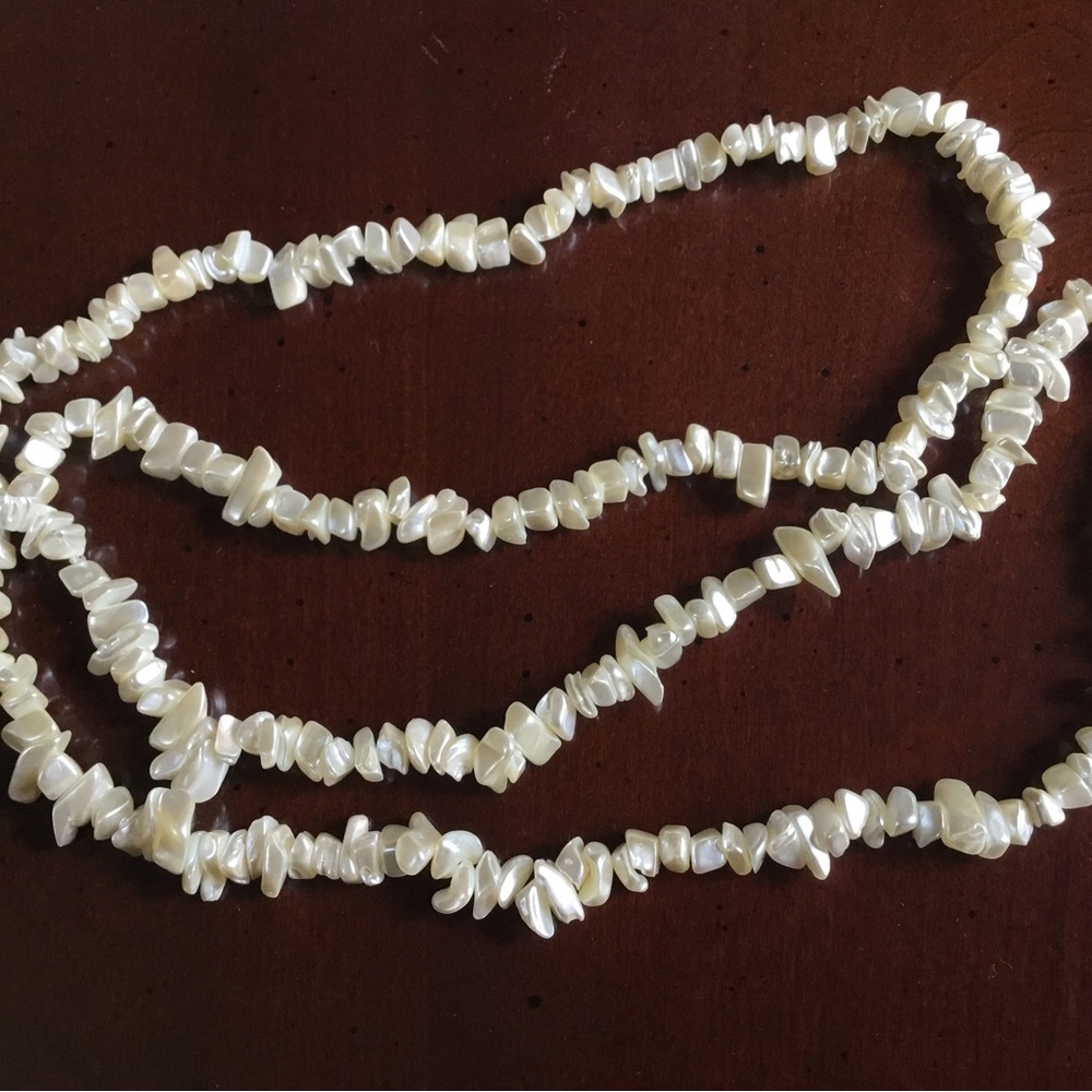 Vintage Irregular Statement Pearl Necklace 36”